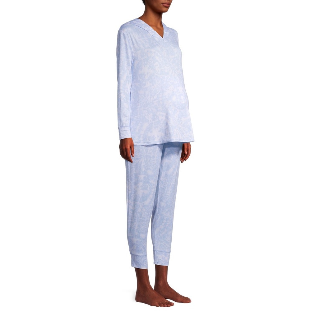 Jaclyn Maternity 2-pc Lounge Set Blue TieDye Small